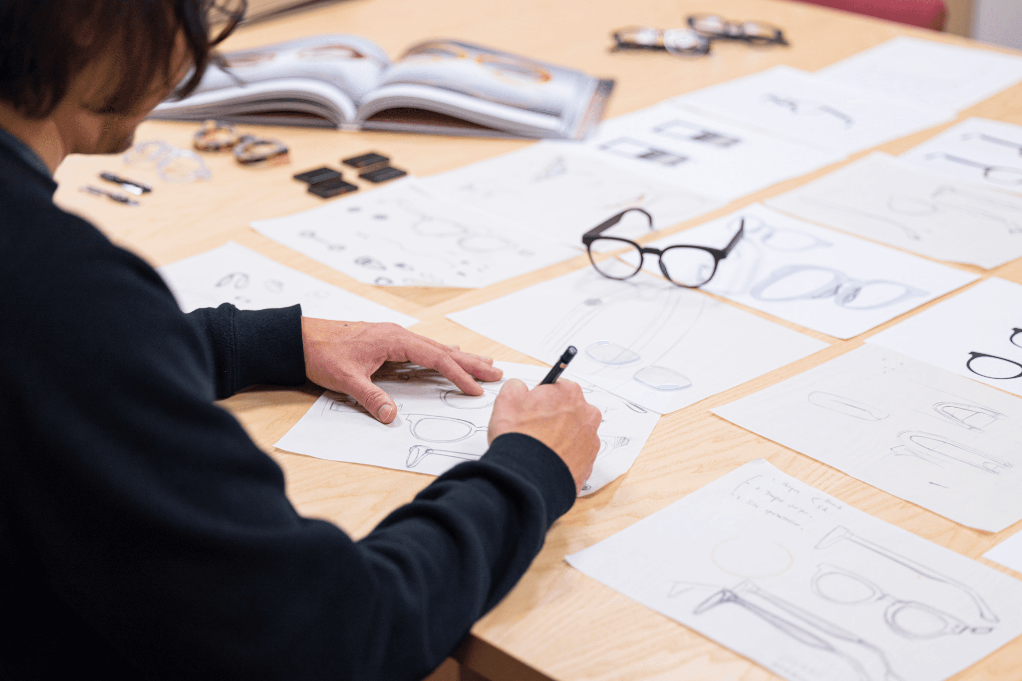 Eyewear sketching table photo