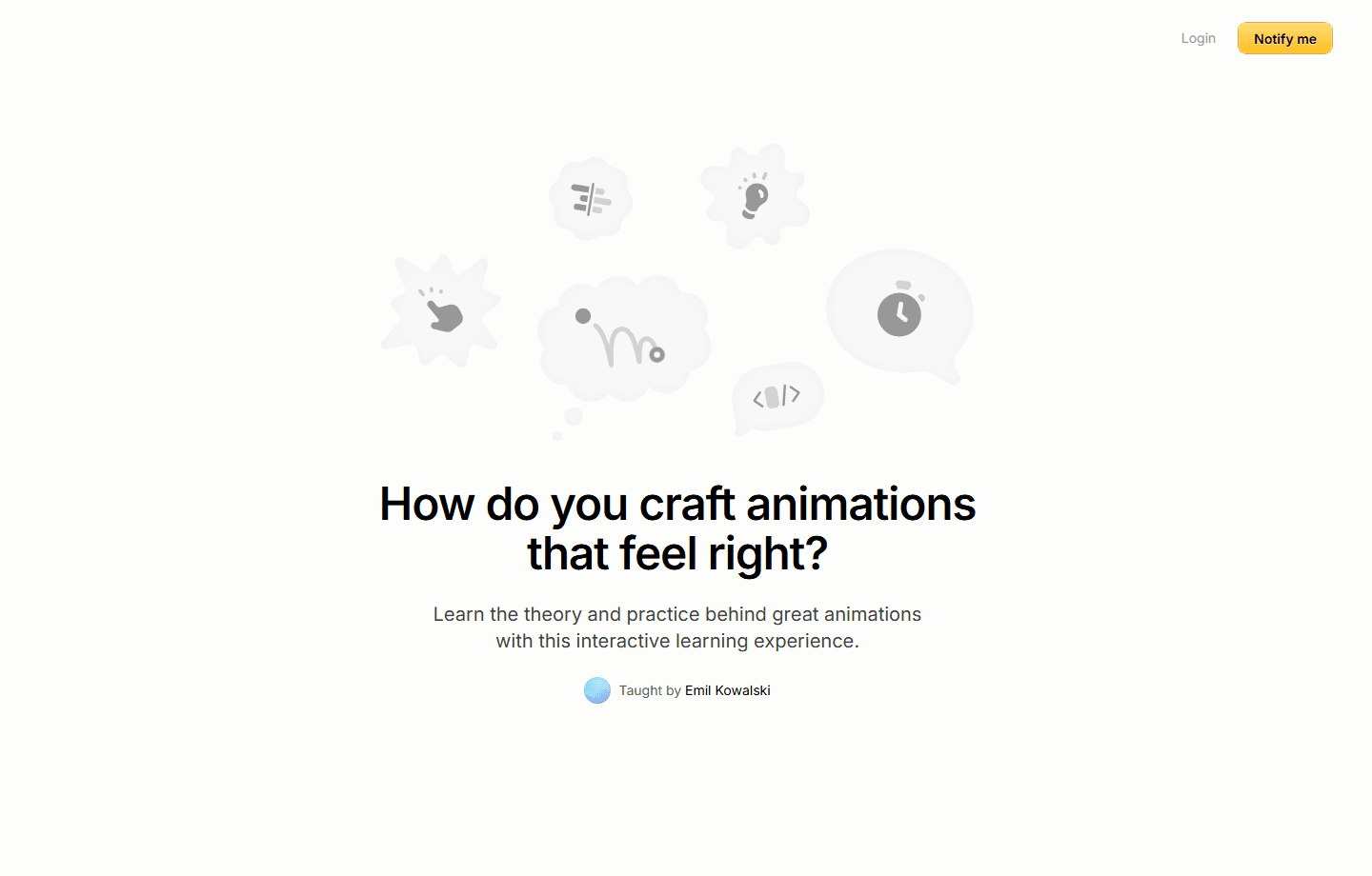 animations.dev course homepage screenshot