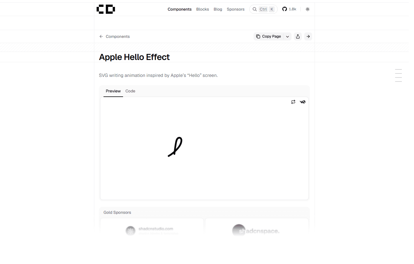 Apple Hello Effect component screenshot